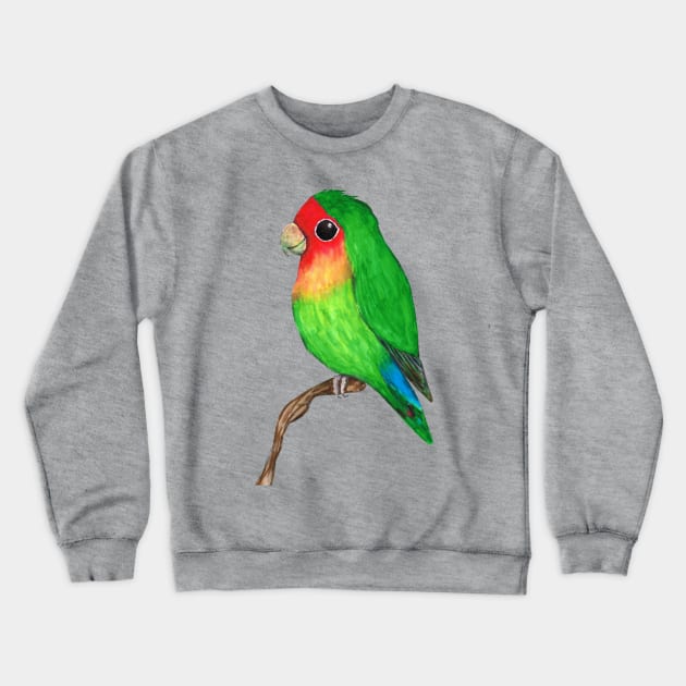 Very cute peach faced lovebird Crewneck Sweatshirt by Bwiselizzy